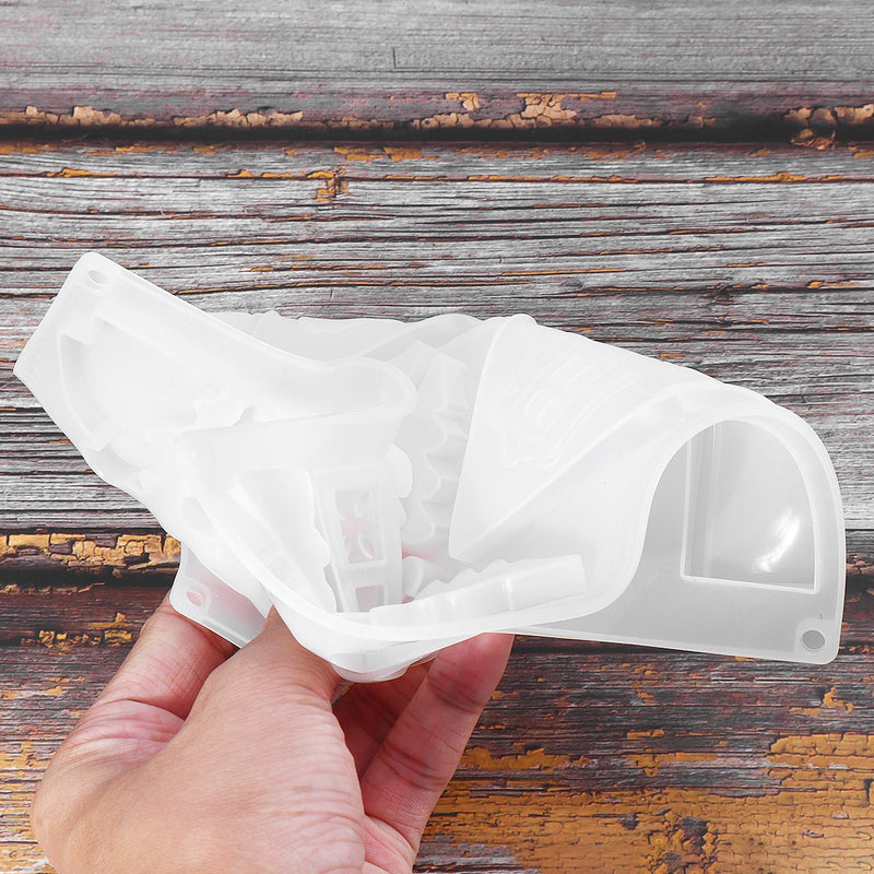 2Pcs Handmade Mould Christmas Tree House Silicone Mold DIY Clay Epoxy Resin Pendant