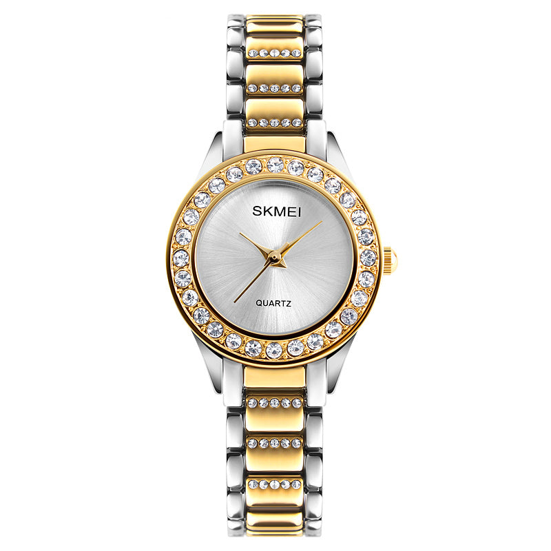 SKMEI 1262 Waterproof Ladies Wrist Watch Stainless Steel Strap Gift Quartz Watch