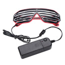 Smart Remote Control EL Glasses EL Wire Fashion Neon LED Light Up Shutter Shaped Glasses Rave DJ Bright Costume Party