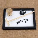 Mini Relax Peace Meditation Kit Yoga Office Feng Shui Sand Pebble Rack Table Top Decor Gift