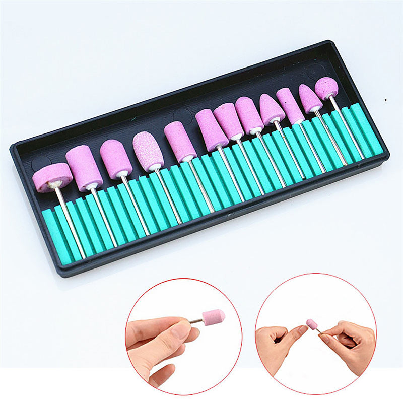 12pcs Nail Drill Grinding Bit Polishing Wheel for Electric Grinder Drill