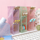 Transparent Obliquely Inserted Pen Pencil Holder Desktop Organizer Plastic Makeup Brushes Lipsticks Storage Box Stationery Holder