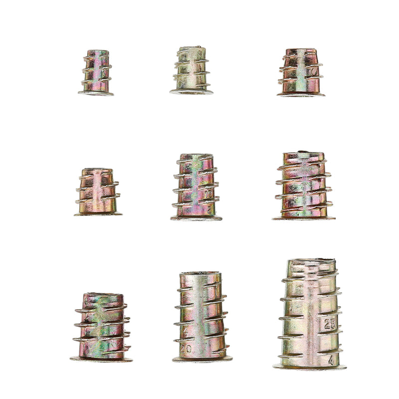 Suleve MXZN4 130Pcs M4-M10 Zinc Alloy Furniture Hex Drive Head Nuts Threaded Insert Nut Assortment Set