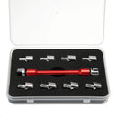 Red Motorcycle Spoke Wrench & 10 Pcs Hardened Tips 5.0~6.8 For Most Motorbikes