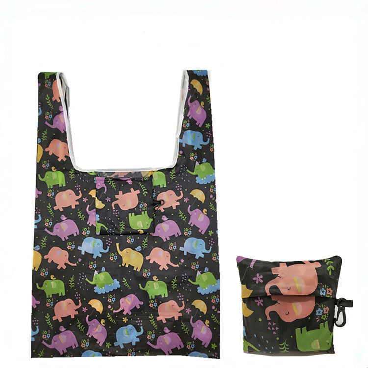 KCASA Flamingo Recycle Shopping Bag Eco Reusable Shopping Tote Bag Cartoon Floral Shoulder Folding Pouch Handbags Printing Kitchen Storage Tool