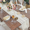Beige Crochet Lace Table Runner Tassel Wedding Decorations Hollow Tablecloth Party Decor