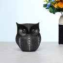 Nordic Style Minimalist Craft White Black Owls Animal Figurines Resin Miniatures Home Room Decorations