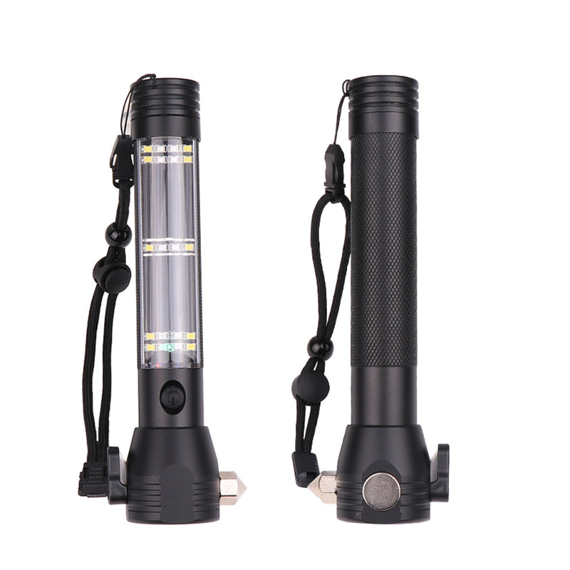 9 in 1 Multifunctional Emergency EDC Tool Hammers Solar Power Charging Flashlight Compass Magnet Survival Tool