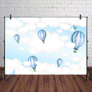 5x3FT 7x5FT 9x6FT Sky White Cloud Balloon Photography Backdrop Background Studio Prop - 0.9x1.5m