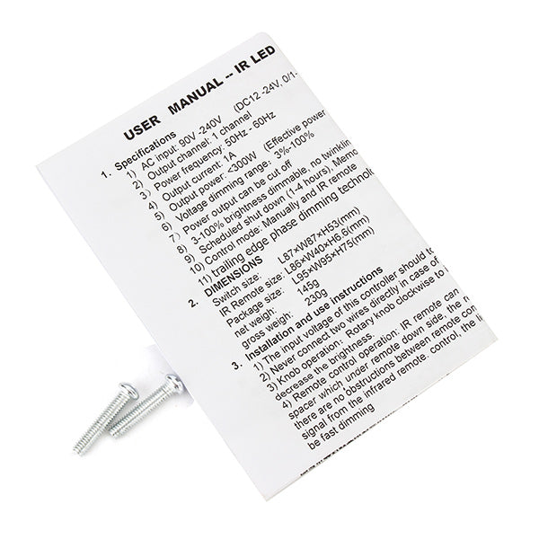 LED Infrared Remote Control Dimmer Switch for Lighting AC90-240V