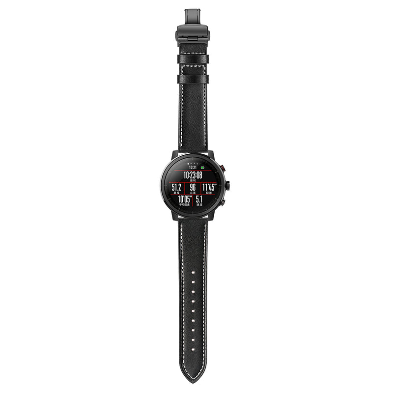 Top Layer Leather Watch Strap Watch Band for Xiaomi Amazfit 2