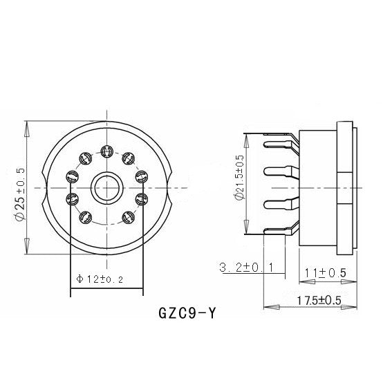 4pcs Gold 9pin Ceramic Vacuum Tube Socket Gilded Mount Valve Base Replacement Accessories For 12AX7 12AU7