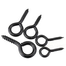 44Pcs Screw Eyes Zinc Plated Self Tapping Thread Eye Bolt Ring Hooks With Expansion Pipe Black