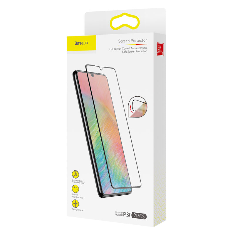 Baseus 2PCS 0.15mm Full-cover Curved High Definition Anti-explosion Soft Screen Protector For Huawei P30