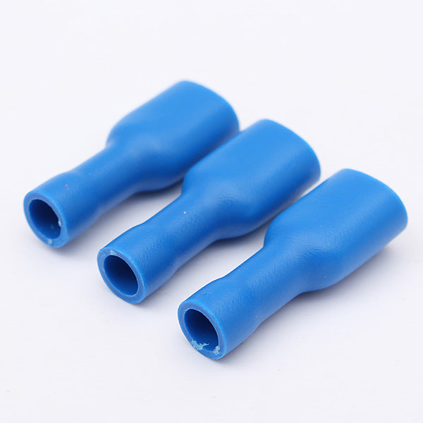 50Pcs 0.5-2.5mm Red&Blue 6.3mm Female Insulated Spade Crimp Wire Connector Terminal