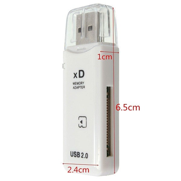USB 2.0 High Speed xD Memory Card Reader Adapter White for Olympus Fuji xD Pictu