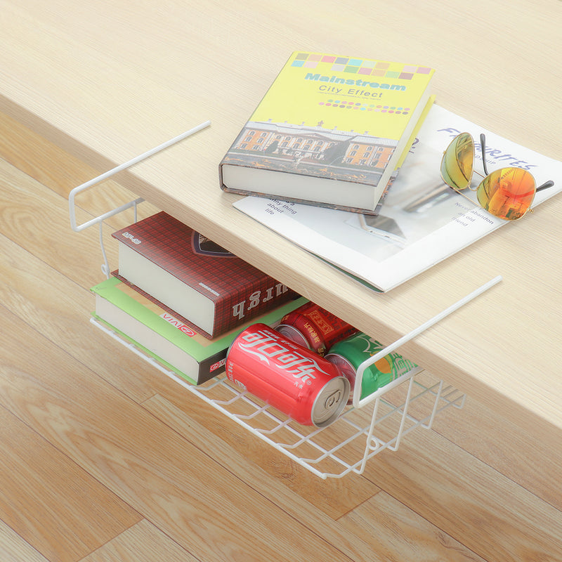 Multi-purpose Hanging Under Desk Shelf Bookshelf Storage Rack Cabinet Basket Household Home Office Kitchen Organizer
