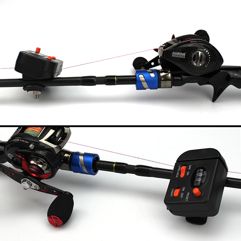 ZANLURE 99.9m Digital Display Fishing Line Depth Finder Tool Fishing Line Counter Clip On Rod