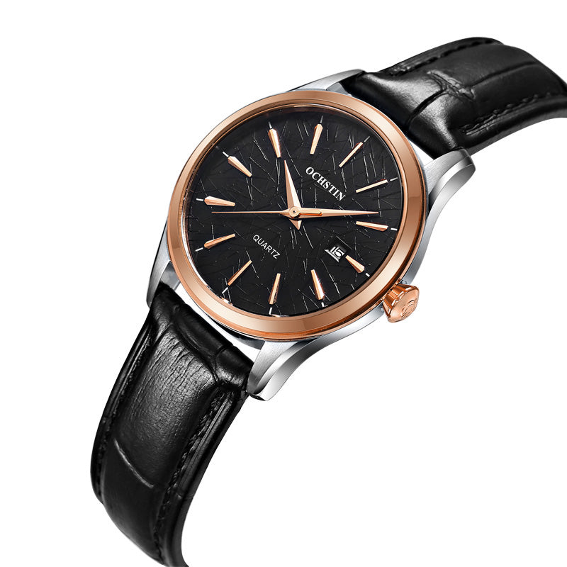 OCHSTIN LQ022-A Casual Style Female Wrist Watch Waterproof Leather Band Quartz Movement Watch