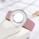 SHENGKE SK K0107 Simple Dial Small Circle Pure Color Band Women Fashion Quartz Watch