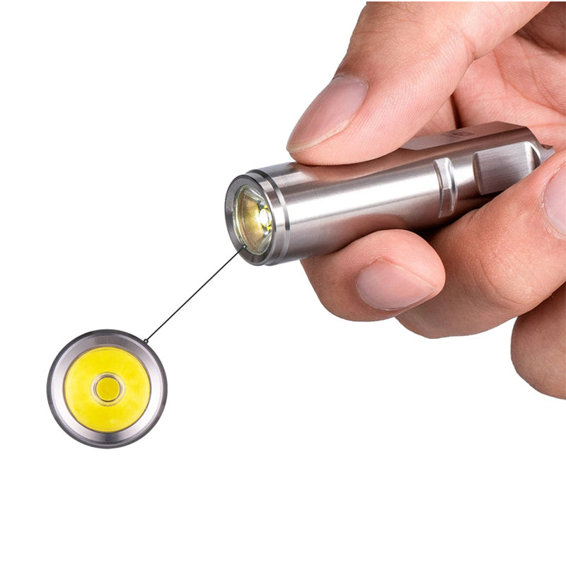 RovyVon Aurora A2x Nichia 219C 450Lumens Stainless Steel USB Rechargeable EDC Flashlight IP65 Waterproof LED Keychain