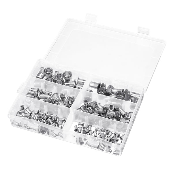 Suleve MXSN3 180Pcs Stainless Steel Mixed Rivet Nut Rivnuts Blindnuts Nutserts M3-M10 Nut Insert Rivet Assortment Kits