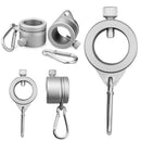 Aluminum Alloy Flag Pole Rings 360 Degree Rotating Flagpole Flag Mounting Ring Kit with Carabiner for 0.75-1.02Inch Flagpole