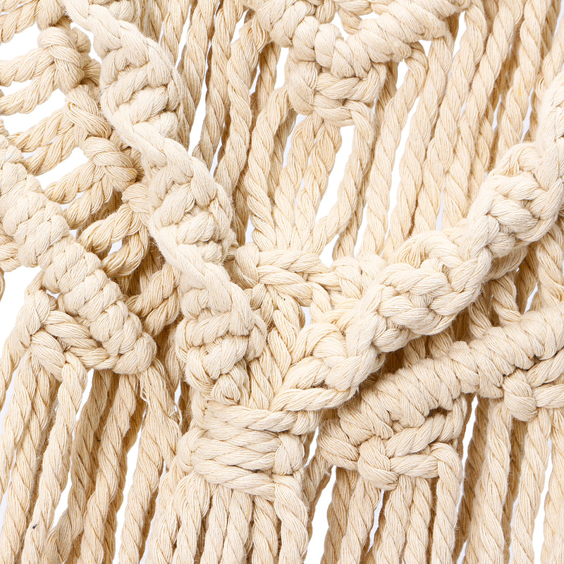 18'' Beige Blue Handmade Macrame Wall Hanging Cotton Tapestry Bohemian Art Decor