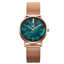 SHENGKE SK K0103 Aurora Starry Dial Crystal Women Elegant Mesh Steel Strap Quartz Watch