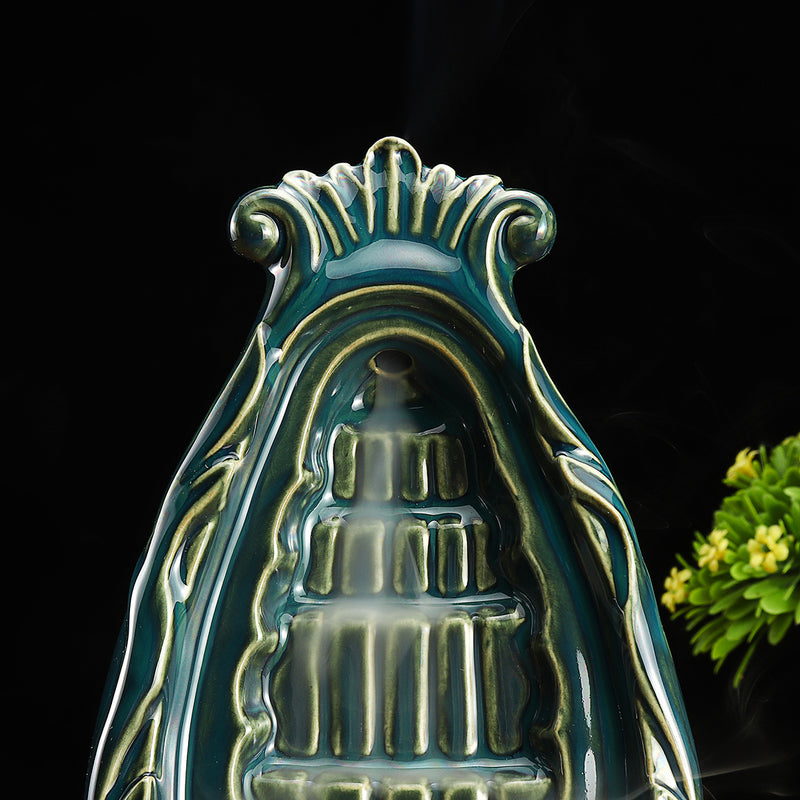 Ceramic Mountain Waterfall Smoke Backflow Incense Burner Holder Home Decorations