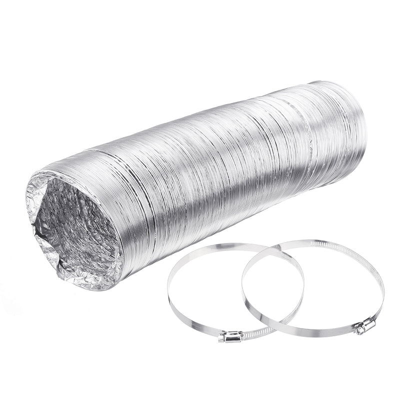15cm/6" Flexible Aluminum Foil Air Ducting Dry Ventilation Hose Adapter For Kitchen with Clamps