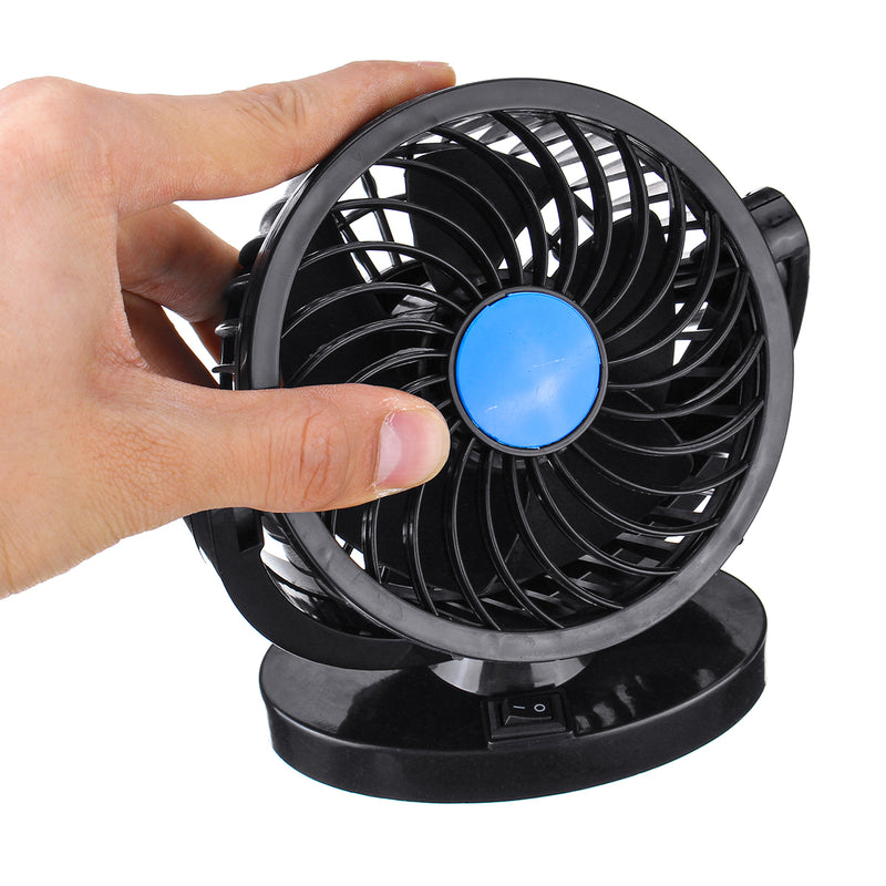 DC 12V/24V 360 All-Round Mini Auto Air Cooling Fan Adjustable Low Noise
