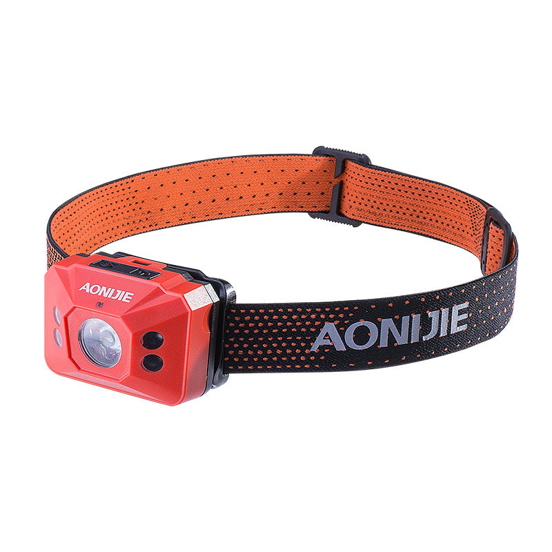 AONIJIE Outdoor Portable LED Headlights High Light Waterproof Headlamp Battery Safety Warning Light