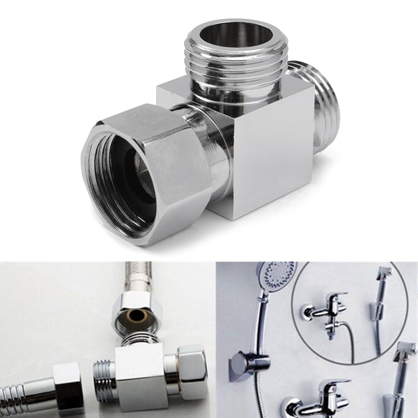3 Way G 1/2'' Brass Shower Diverter Valve Angle Valve T-adapter Bathroom