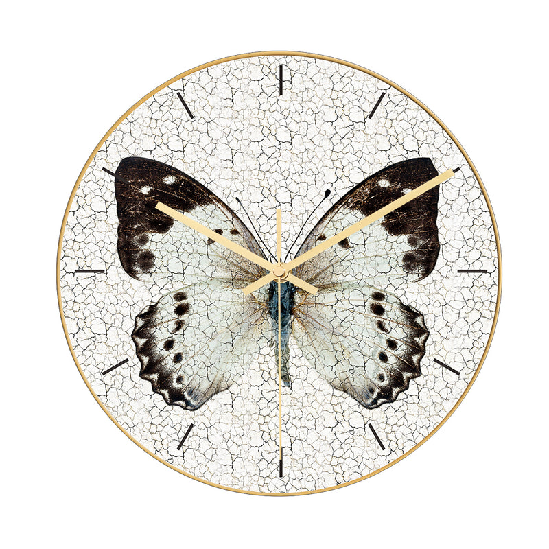 Loskii CC012 Creative Butterfly Pattern Wall Clock Mute Wall Clock Quartz Wall Clock For Home Office Decorations