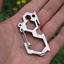 Outdoor Portable EDC Buckle Tool D-Shaped Steel Carabiner Hook Camping Survival Kit