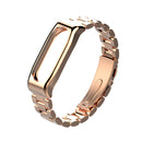 Mijobs Classic Three-bead Wristband Replacement Metal Watch Band for Xiaomi mi band 2 Smart Watch
