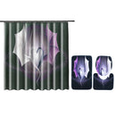 Shower Curtain Bath Pad Pedestal Rug Lid Toilet Cover Dragon Pattern Modern