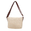 Woman Straw Rattan Crossbody Bag Vintage Handmade Shoulder Pack Handbag