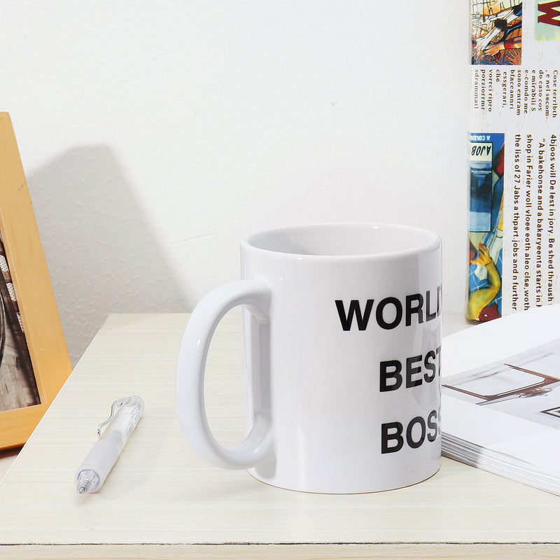 WORLD'S BEST BOSS" Cup Funny Coffee Mug Mugs Cup Gift Present Office Coffee Soup Tea Cup Gift