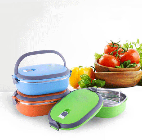 Vacuum Seal Stacking Insulated Lunch Box Stainless Steel Thermal Insulation Bento Box Dual Handle Container