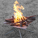 Outdoor Portable Incinerator Folding BBQ Grill Camping Stainless Steel Charcoal Wood Stove