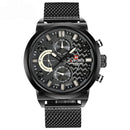 NAVIFORCE 9068 Stainless Steel Strap Quartz Watches Waterproof Week Display Men Watch