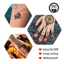 6Pcs Black Brown Henna Tattoo Cream Set Temporary Tattoo Art Ink Stick Stencils with Plastic Nozzle