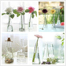 Clear Glass Vase With Wooden Bottle Cap Cutting Vase Flower Arrangement Home Decor Ornaments