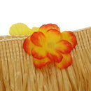 Tropical Table Skirt With Flowers Luau Tiki Hawaiian Party Grass Decorations