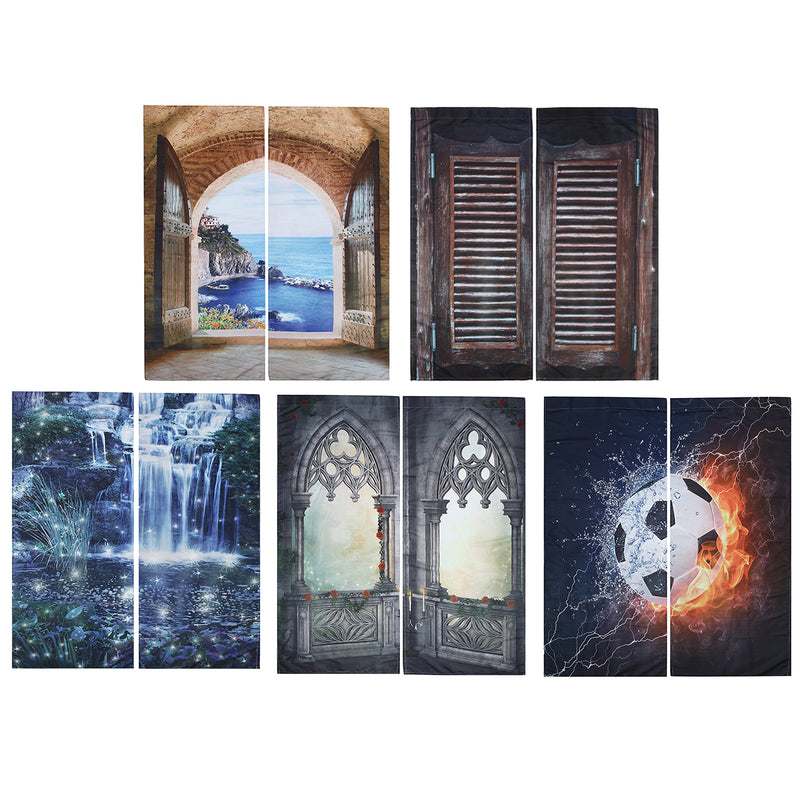 2 Panel 3D Pringting Blackout Window Curtains Screens Thermal Drapes For Study Room Bedroom