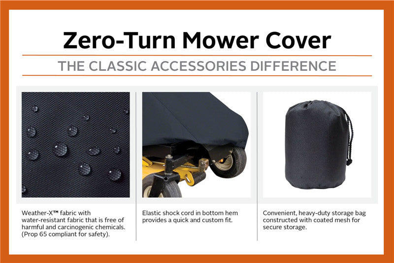 Classic Accessories Zero-Turn Lawnmower Cover Up To 60" W