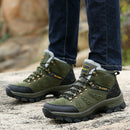 High-top Thicken Winter Warm Cotten Men Shoes Anti-ski Anti-puncture Plus Velvet Outdoor Hiking Shoes