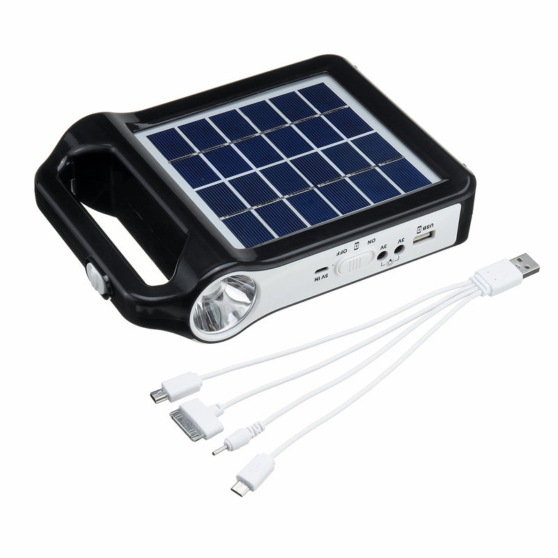 2400mAh Portable Solar Panel Charger Reusable Solar Generator System USB Port With Lamp Lighting